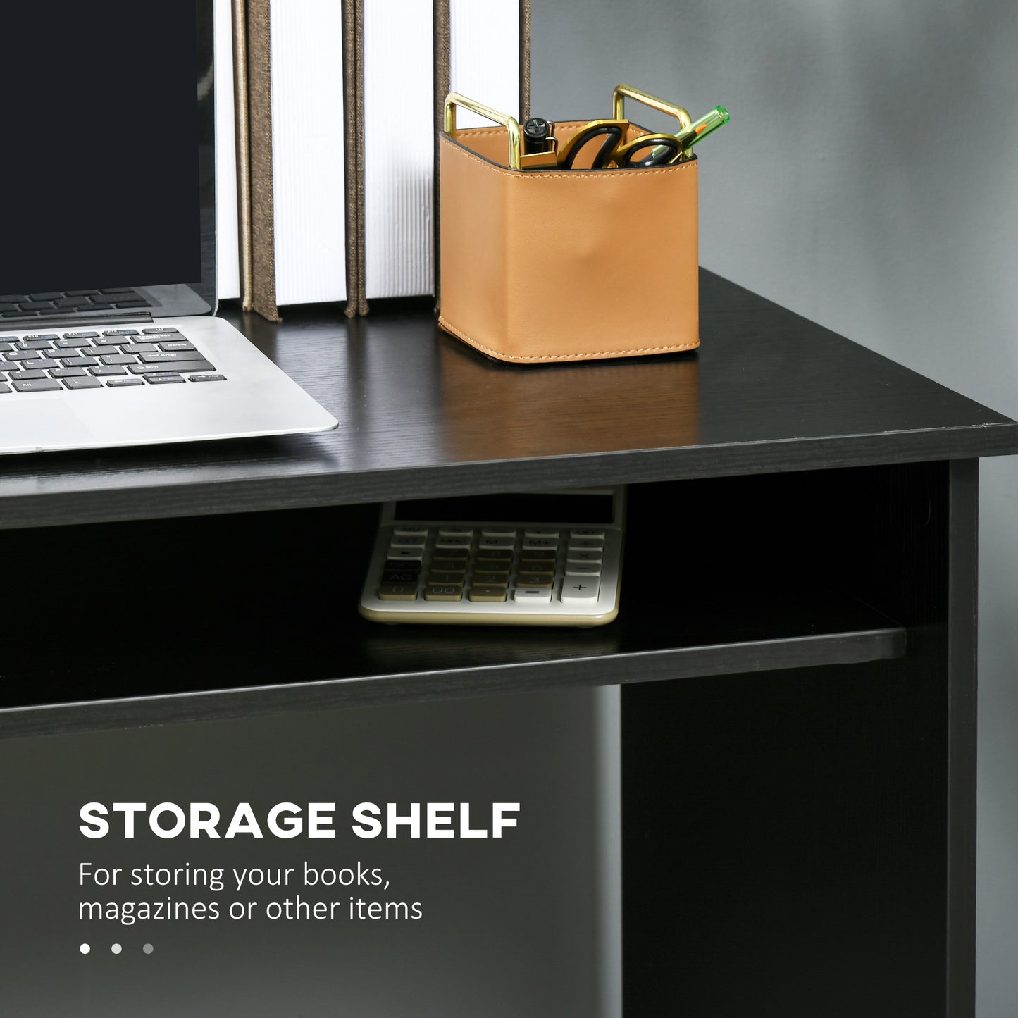 Writing Desk Laptop Table Workstation with Shelf Home Office