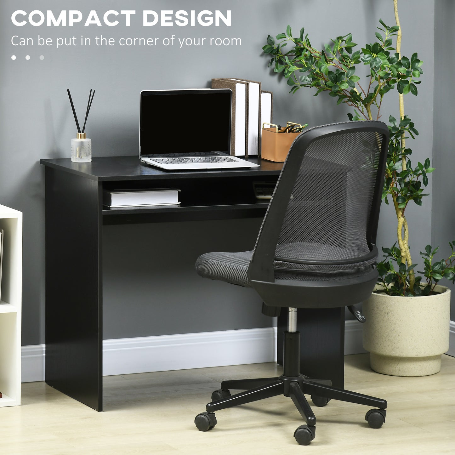 Writing Desk Laptop Table Workstation with Shelf Home Office