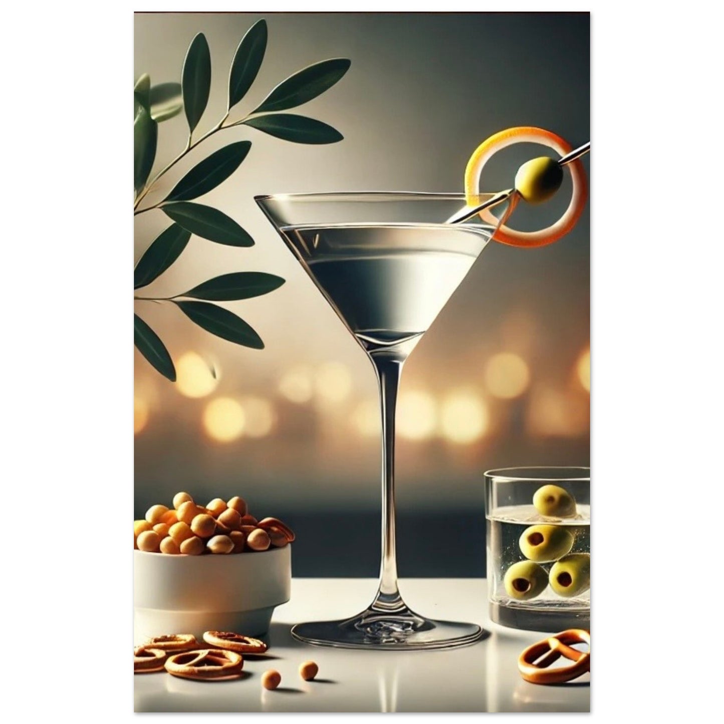 Modern Martini Glass Print - Chic Cocktail Art