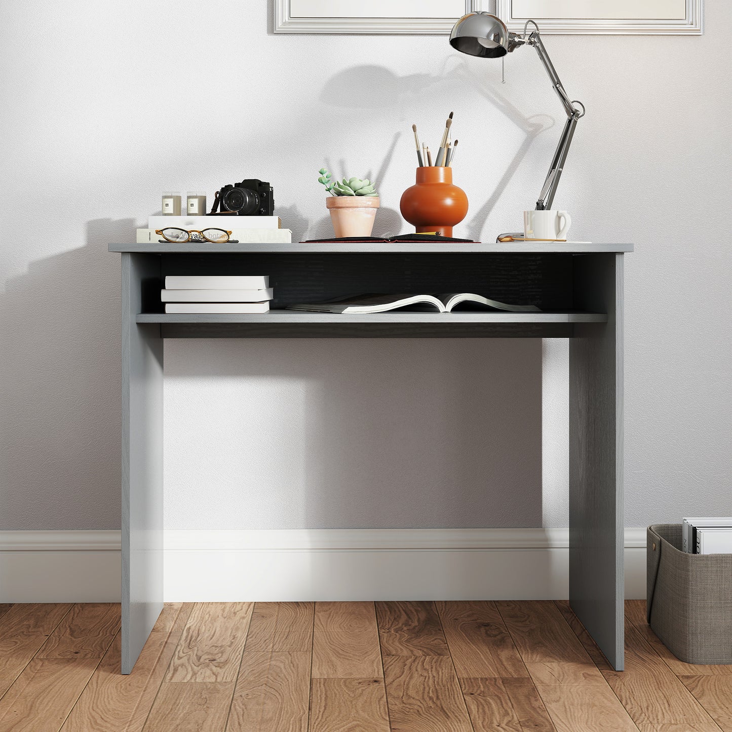 Writing Desk Laptop Table Workstation with Shelf Home Office