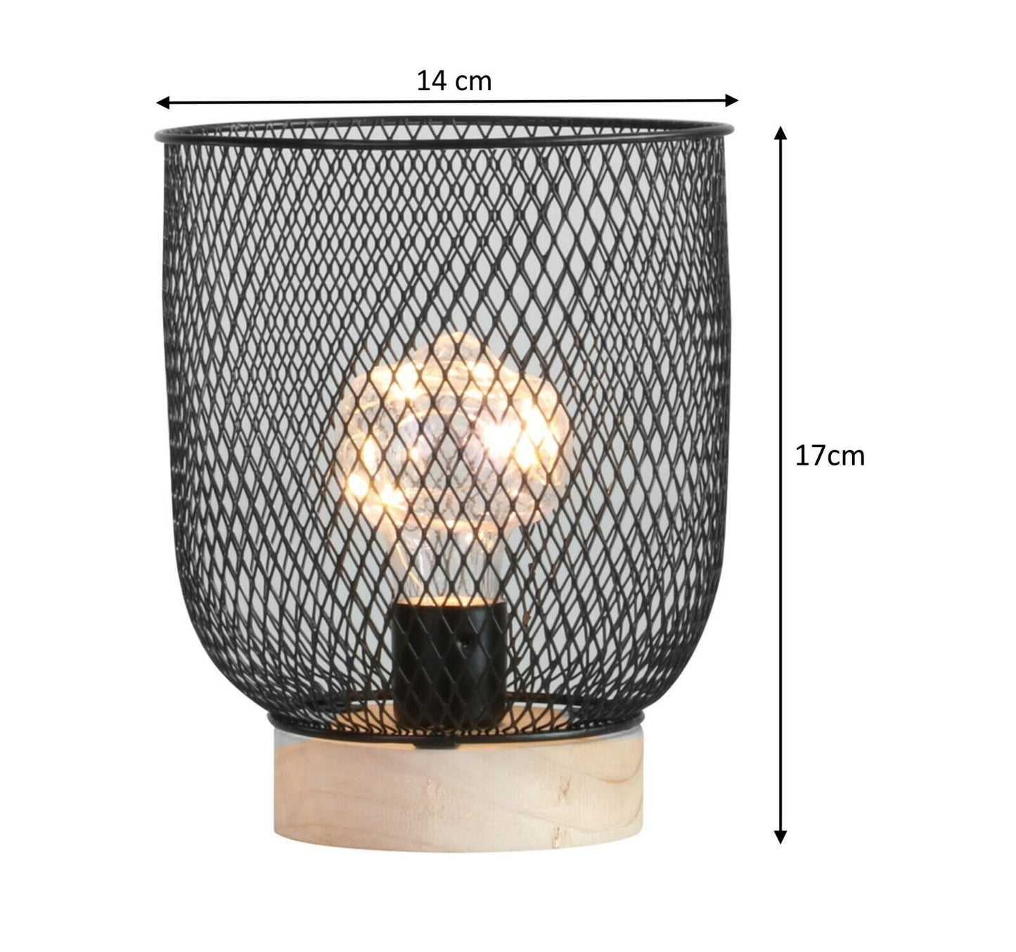 Battery Operated LED Desk Lamp Industrial Retro Light up Bedside Lantern Home