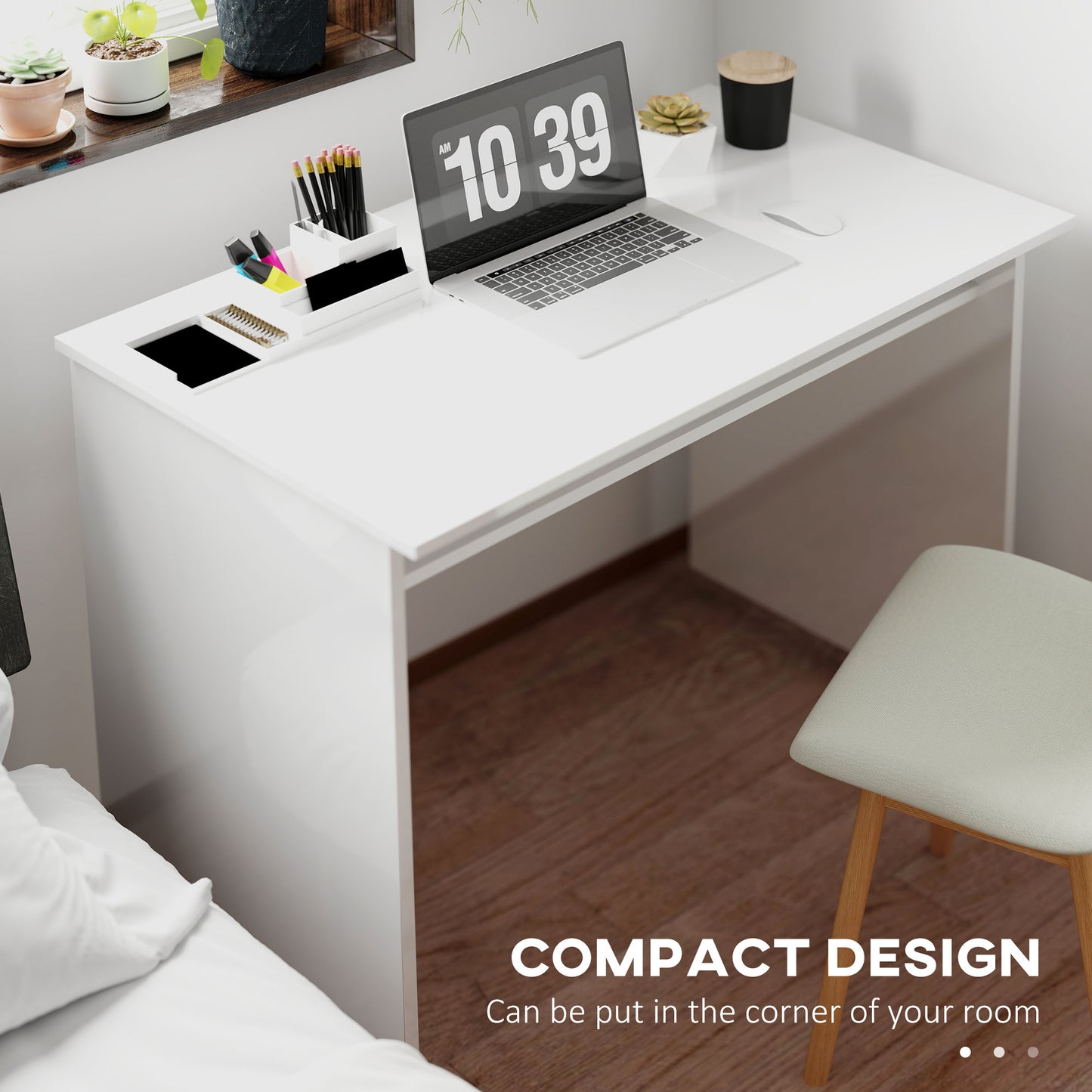Writing Desk Laptop Table Workstation with Shelf Home Office