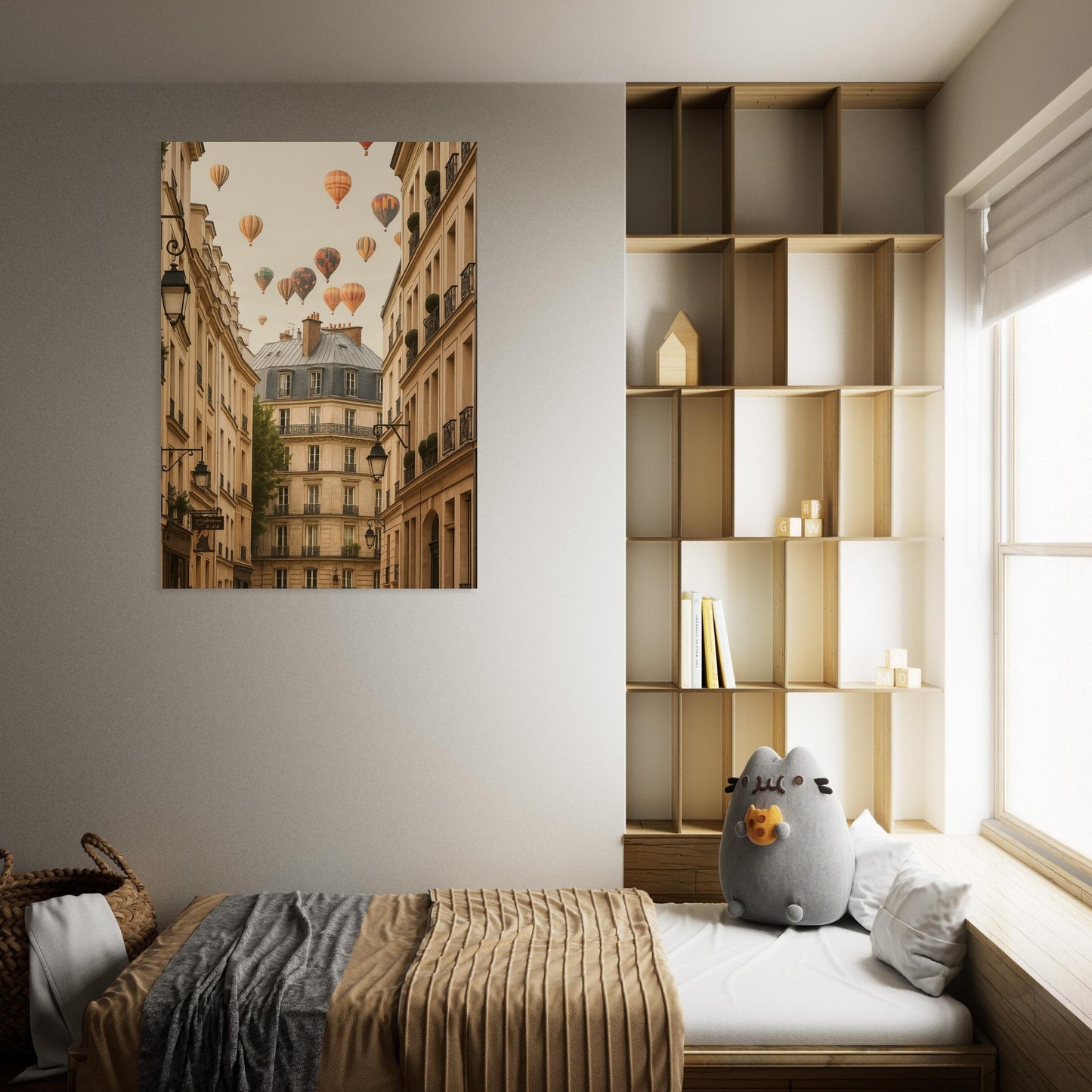 Hot Air Balloons Over Montmartre, Paris – Stunning Art Poster