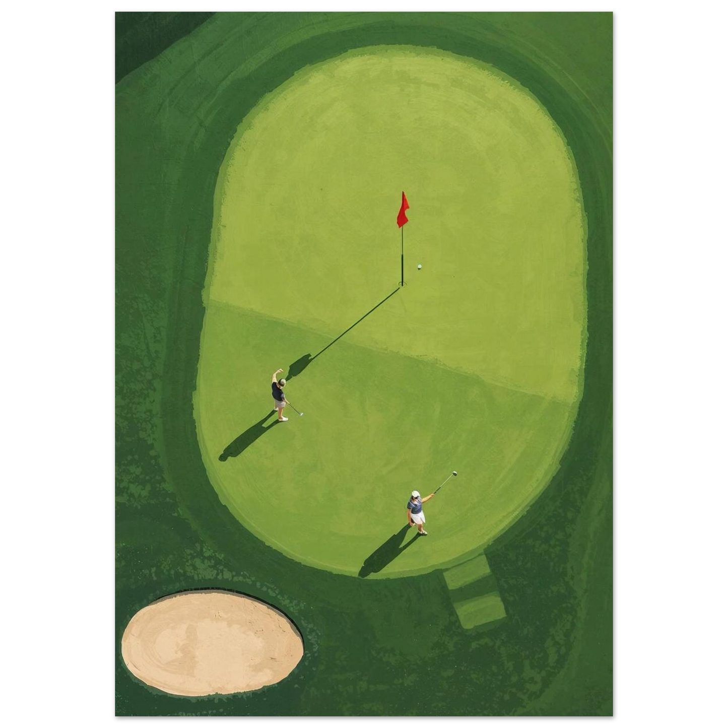 close-up of bird’s eye golf green wall art