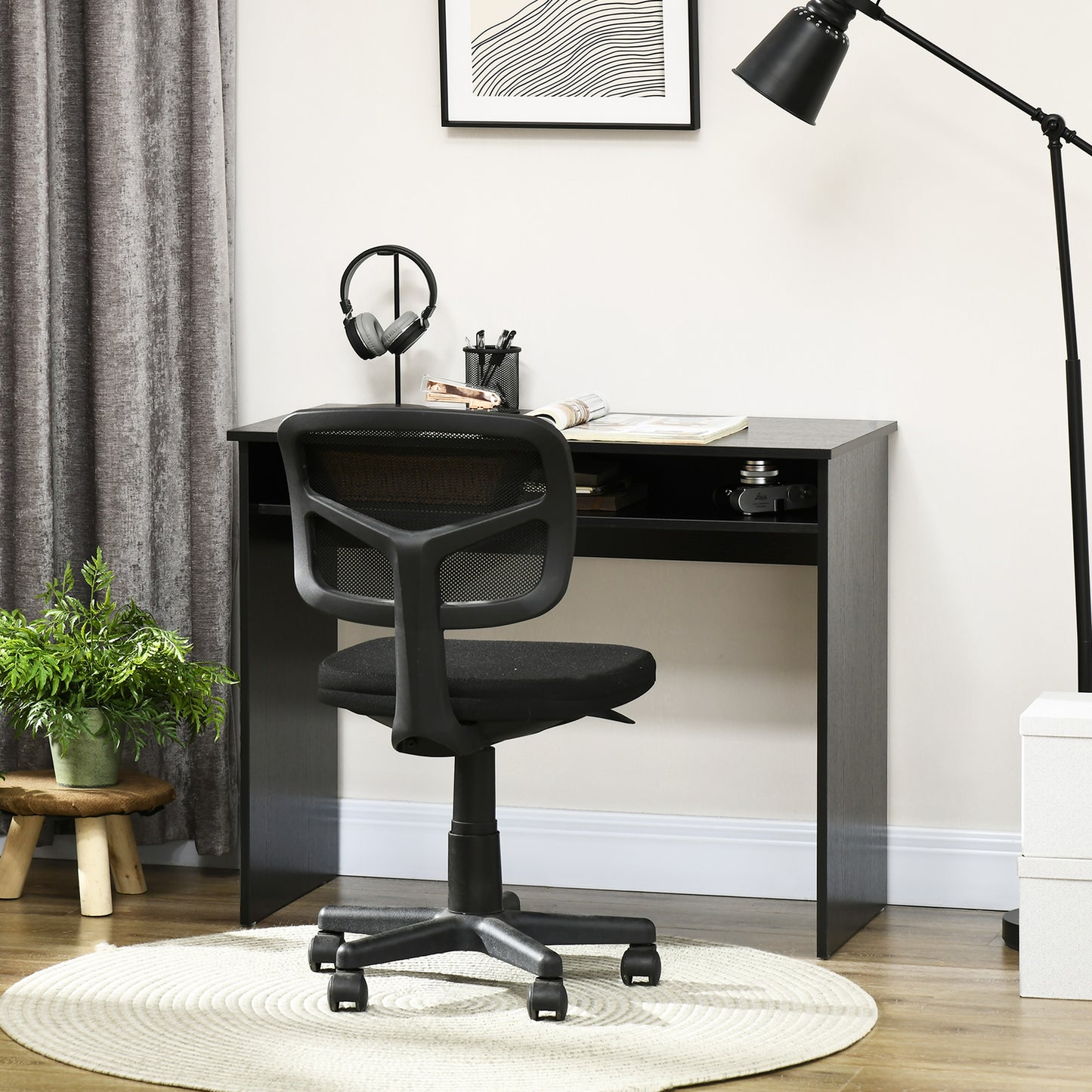 Writing Desk Laptop Table Workstation with Shelf Home Office