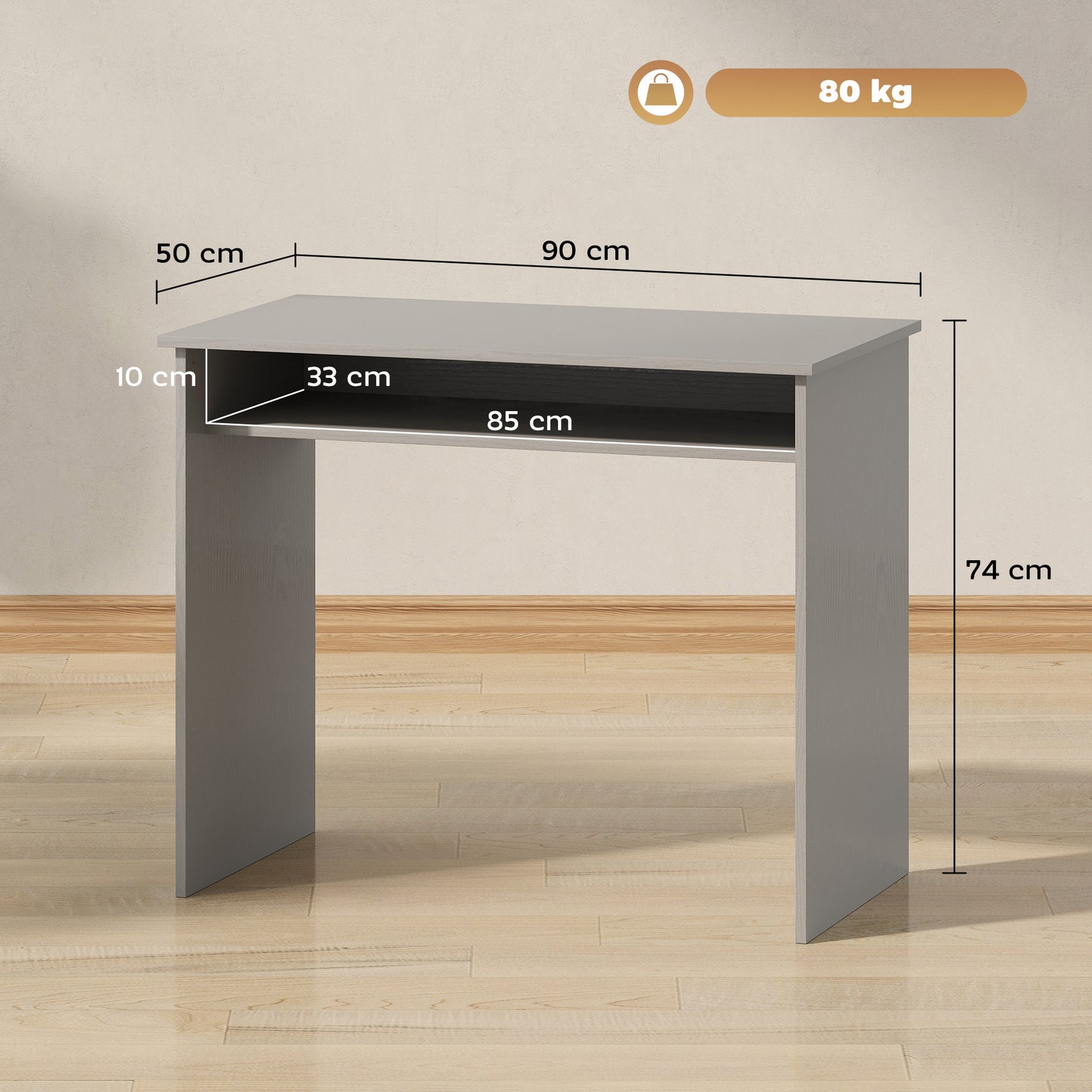 Writing Desk Laptop Table Workstation with Shelf Home Office