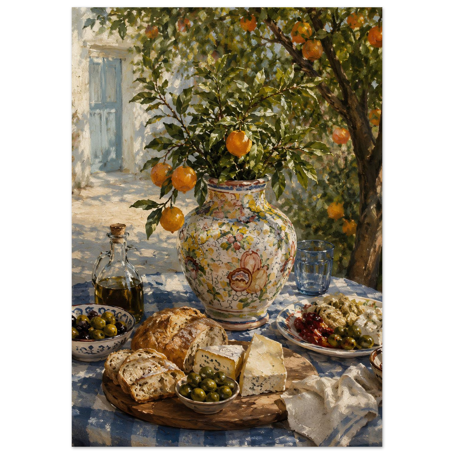Italian countryside still life poster