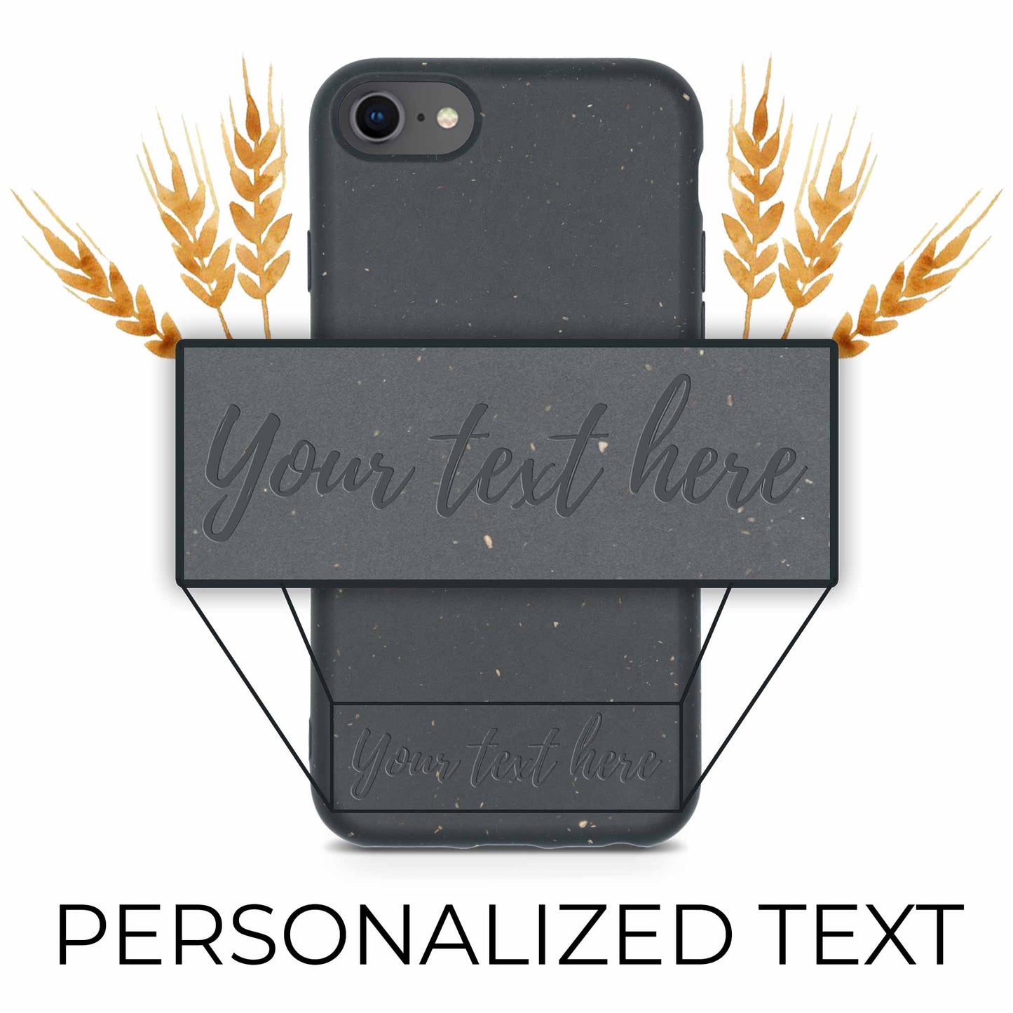 Biodegradable Personalized Phone Case – Custom Eco-Friendly iPhone Cover – Black
