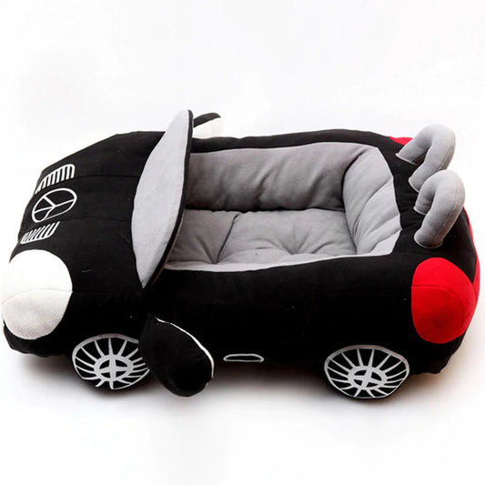 Plush Car-Shaped Dog Bed -Soft & Fun Indoor Pet Nest