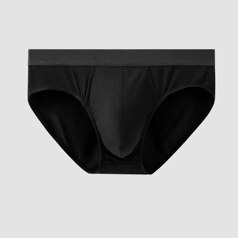 Black men's underwear on a light gray background