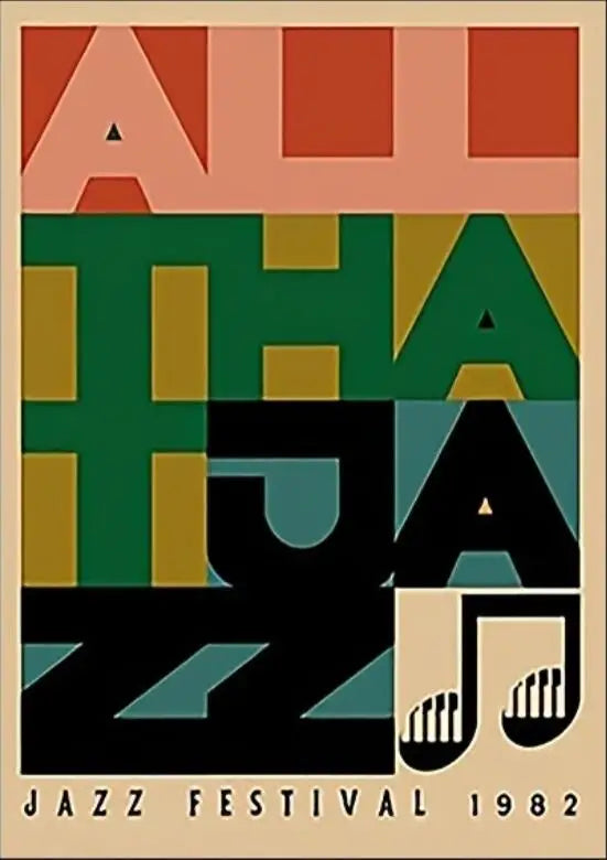 Poster for the All That Jazz Jazz Festival 1982 with geometric design and text.