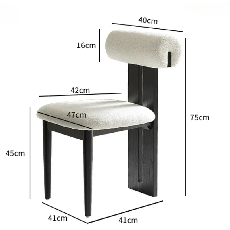 Measurement chart of a chair with dimensions labeled