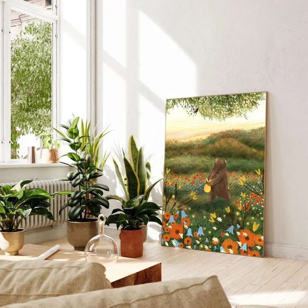 Scenery sticky wall poster self adhesive landscape art print