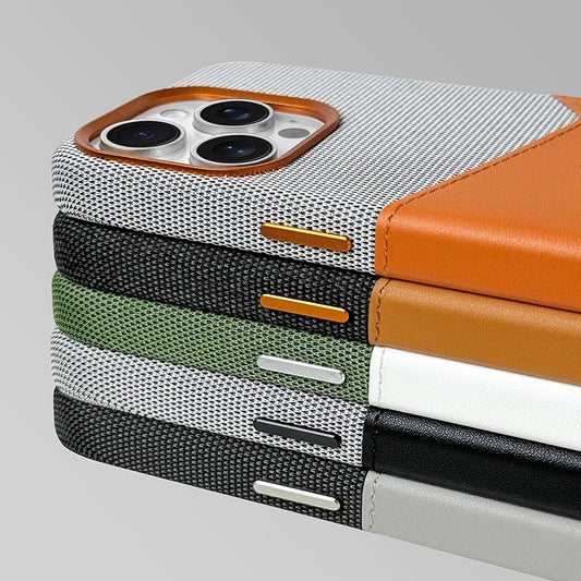 Stack of phone cases in various colors on a gray background