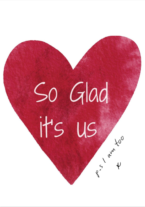Minimalist Romantic Wall Art Printable – “So Glad It’s Us” Digital Download PDF Print