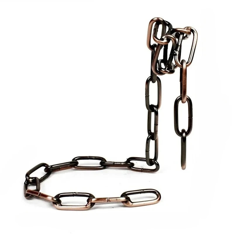 Floating copper chain wine bottle holder illusion stand with suspended wine bottle modern bar decor