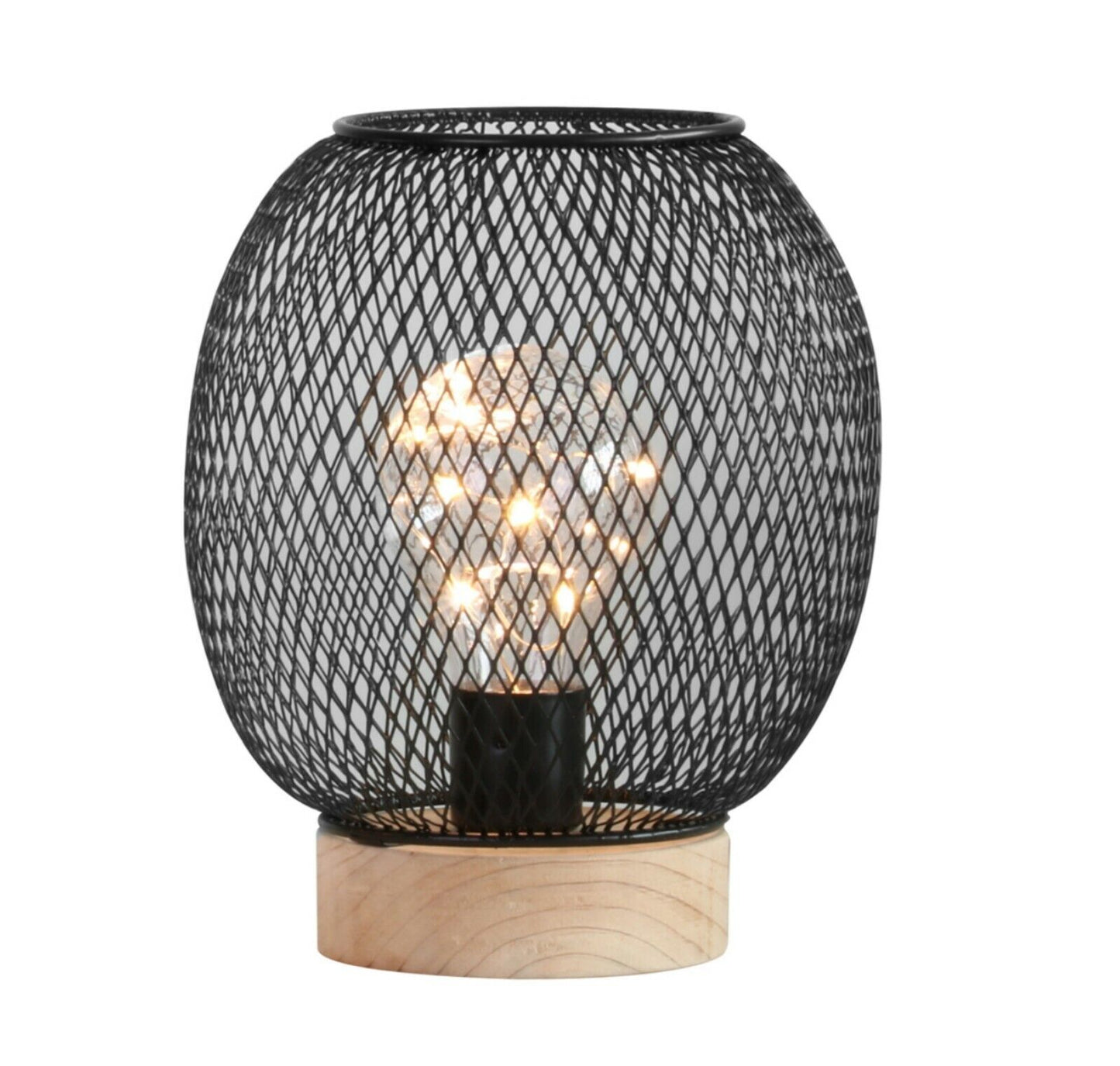 Battery Operated LED Desk Lamp Industrial Retro Light up Bedside Lantern Home