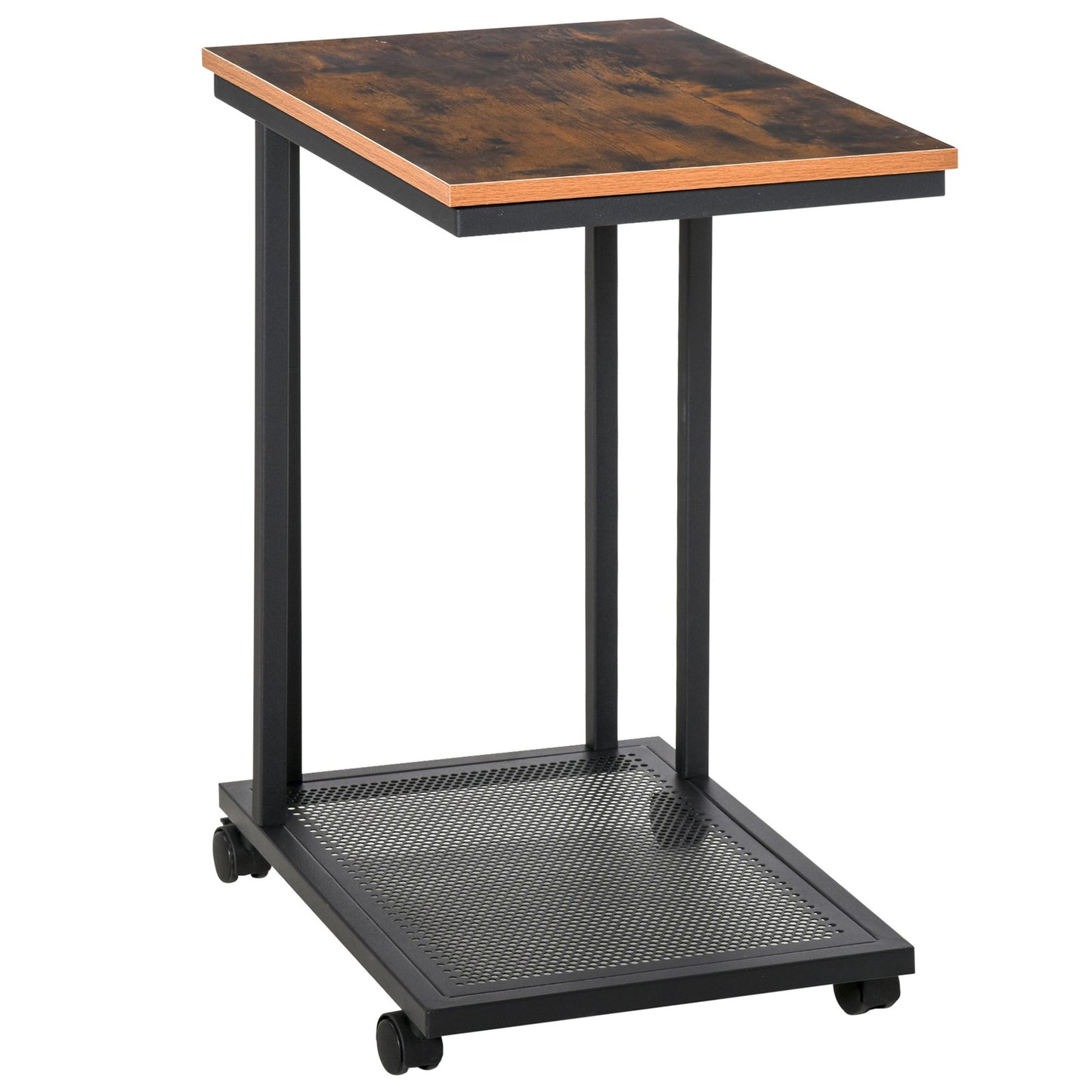 Mobile Sofa Side End Coffee C Table Laptop Stand Rolling Castors Storage Trolly