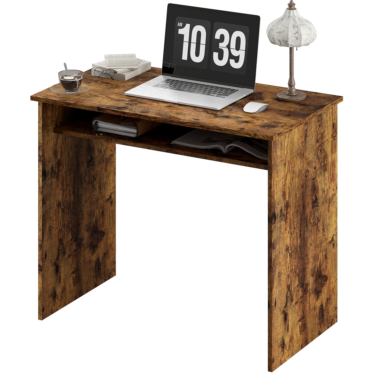 Writing Desk Laptop Table Workstation with Shelf Home Office