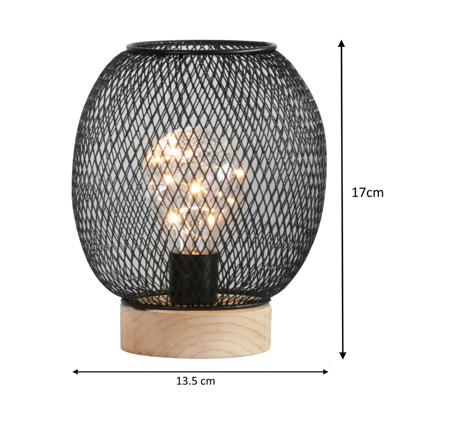 Battery Operated LED Desk Lamp Industrial Retro Light up Bedside Lantern Home