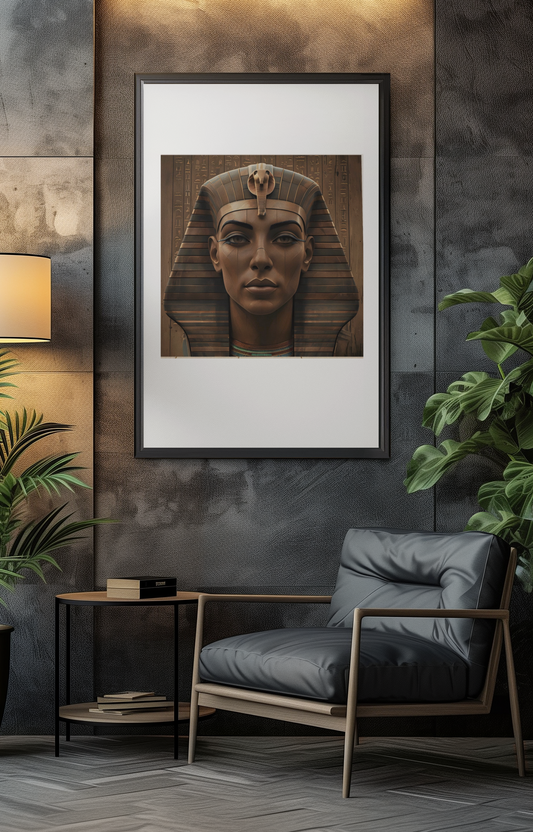 Ancient Egyptian Pharaoh Digital Artwork – Modern Wall Art Print