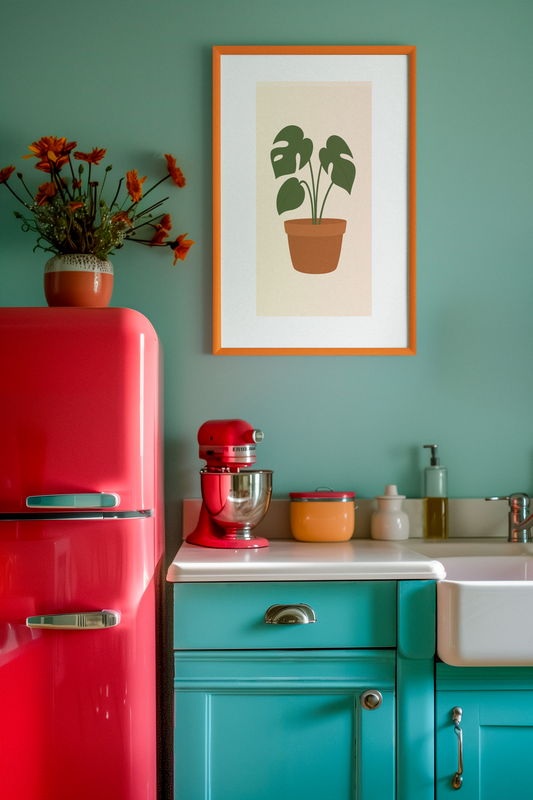 Minimalist Monstera Plant Print – Boho Botanical Wall Art