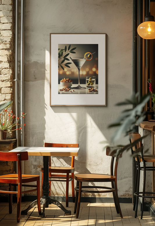 Cocktail Hour Martini Poster – Elegant Bar Decor Print