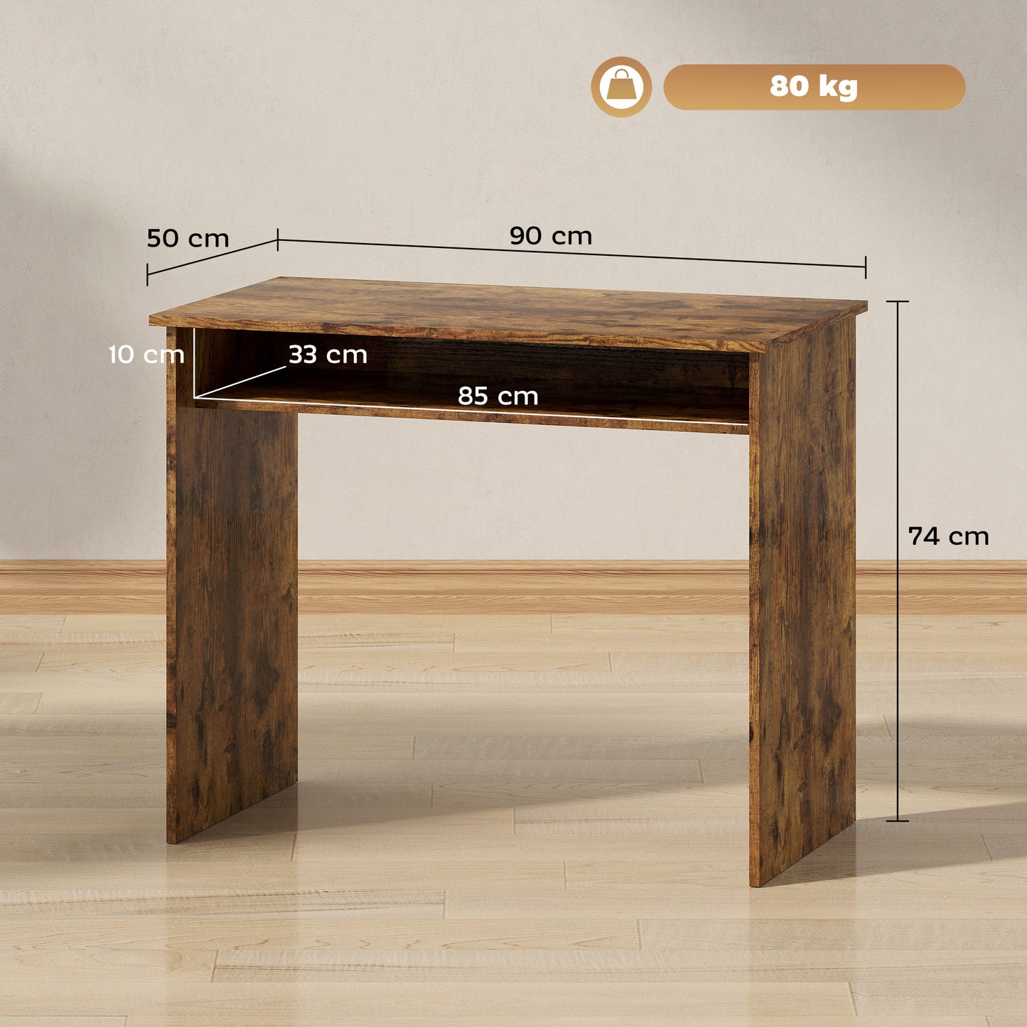Writing Desk Laptop Table Workstation with Shelf Home Office