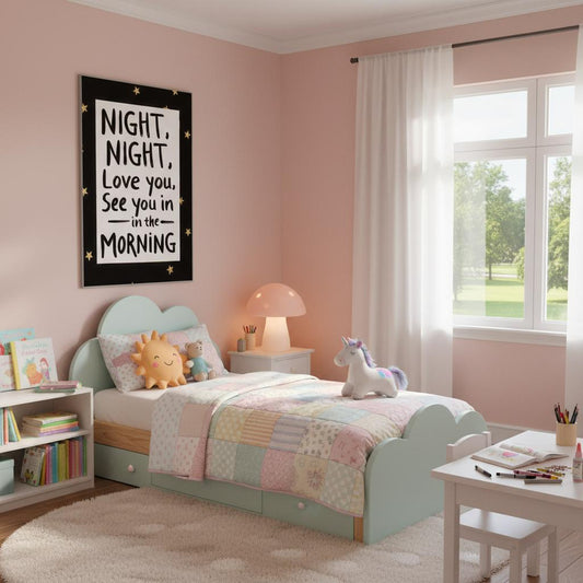 Hand-Lettered Night Wall Art Poster - Digital Download – Minimal Typography with Stars