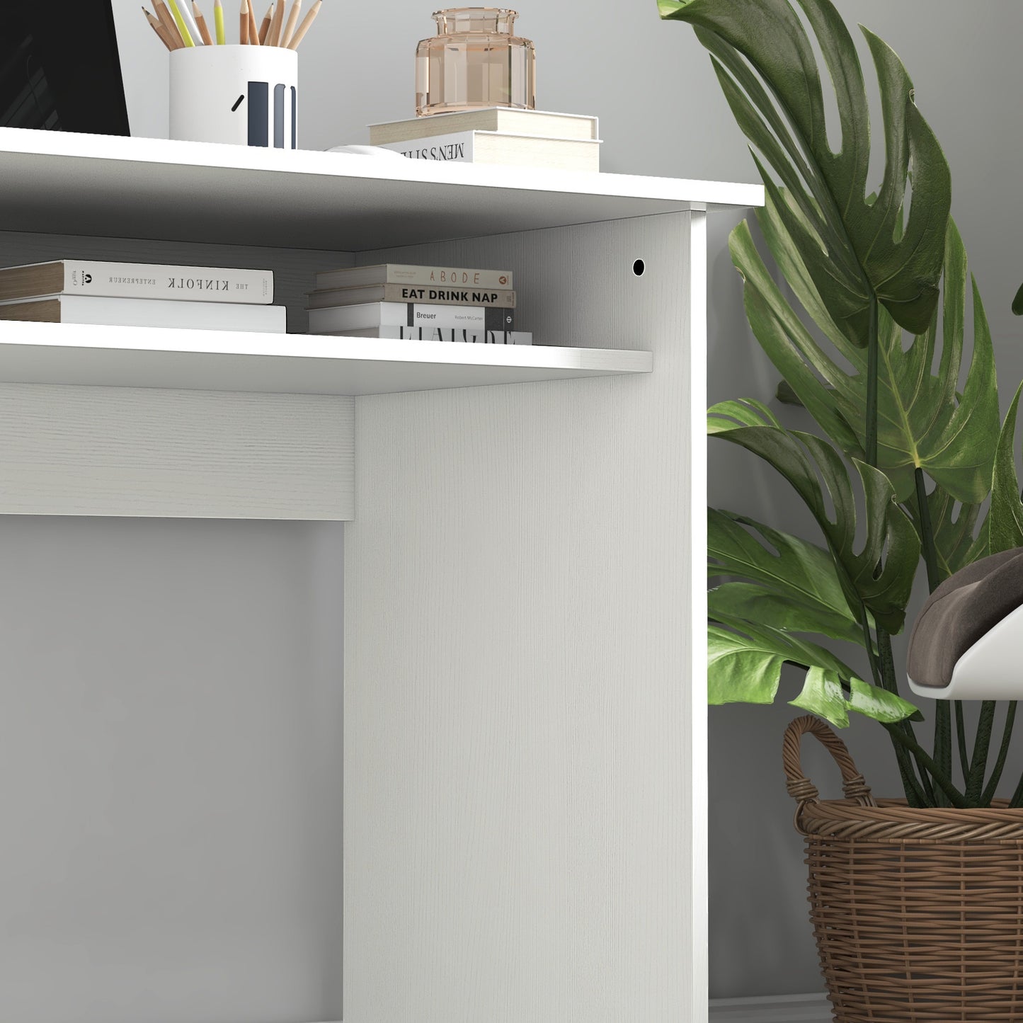 Writing Desk Laptop Table Workstation with Shelf Home Office