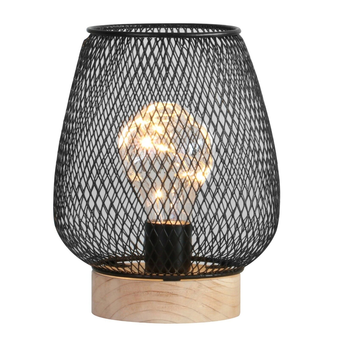 Battery Operated LED Desk Lamp Industrial Retro Light up Bedside Lantern Home