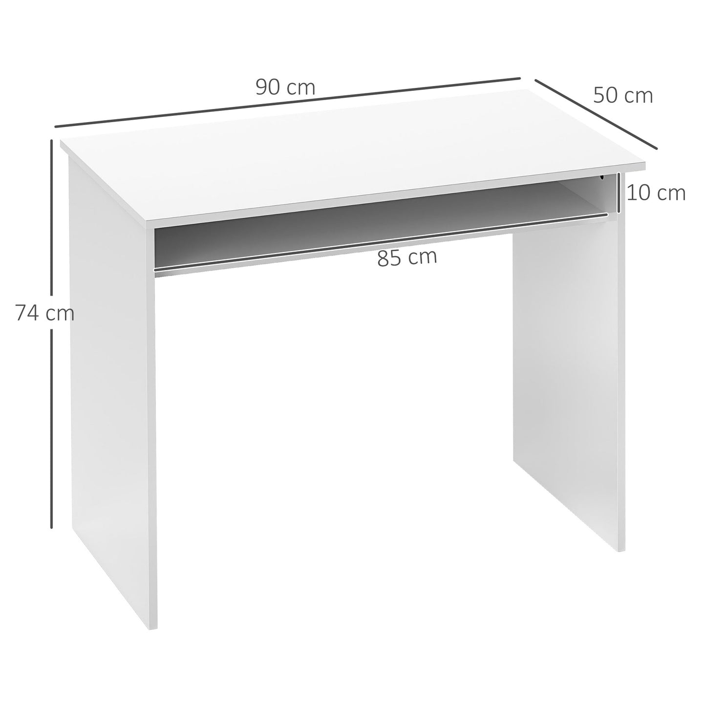 Writing Desk Laptop Table Workstation with Shelf Home Office