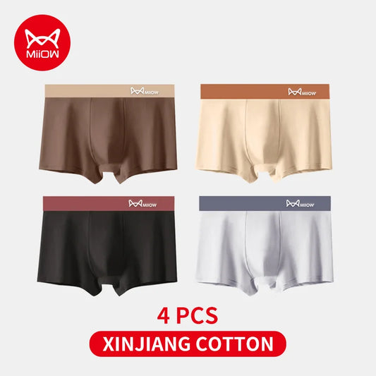 MiiOW cotton boxer shorts 4-pack with antibacterial lining