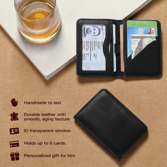 minimalist brown card holder front pocket wallet for men