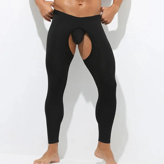 Men’s Thermal Open Crotch Leggings – low waist thermal pants for men.