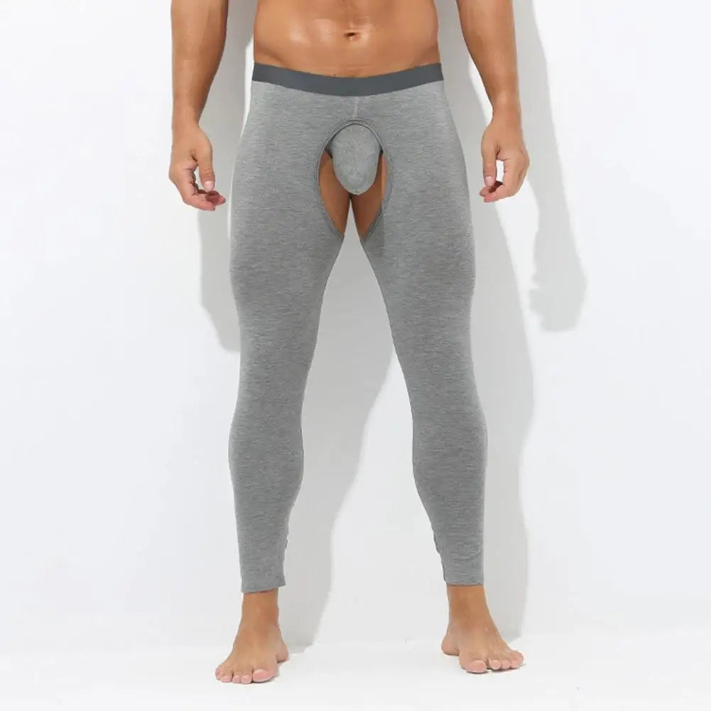 Men’s Thermal Open Crotch Leggings – tight fit underwear for cold weather.