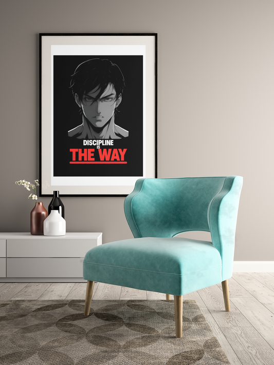 Discipline is the Way - Anime Motivational Wall Art | Empowering Semi-Gloss Print | Inspirational Anime Poster for Home & Office Decor