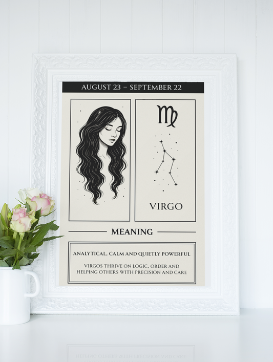 Virgo Zodiac Poster – Meaningful Art Print with Zodiac Imagery – Perfect Gift for Astrology Lovers (Physical Print)