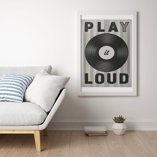 Monochrome Vinyl Record Wall Art Poster – Retro Music Decor for Music Lovers