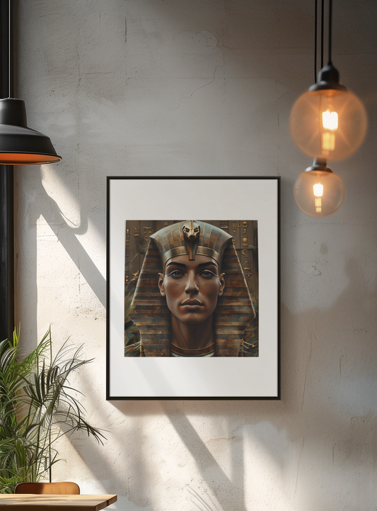 Retro Futurism Pharaoh Poster – Stylish Egyptian Wall Art | Bold Modern Decor