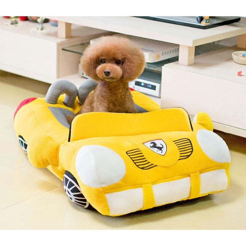 Plush Car-Shaped Dog Bed -Soft & Fun Indoor Pet Nest
