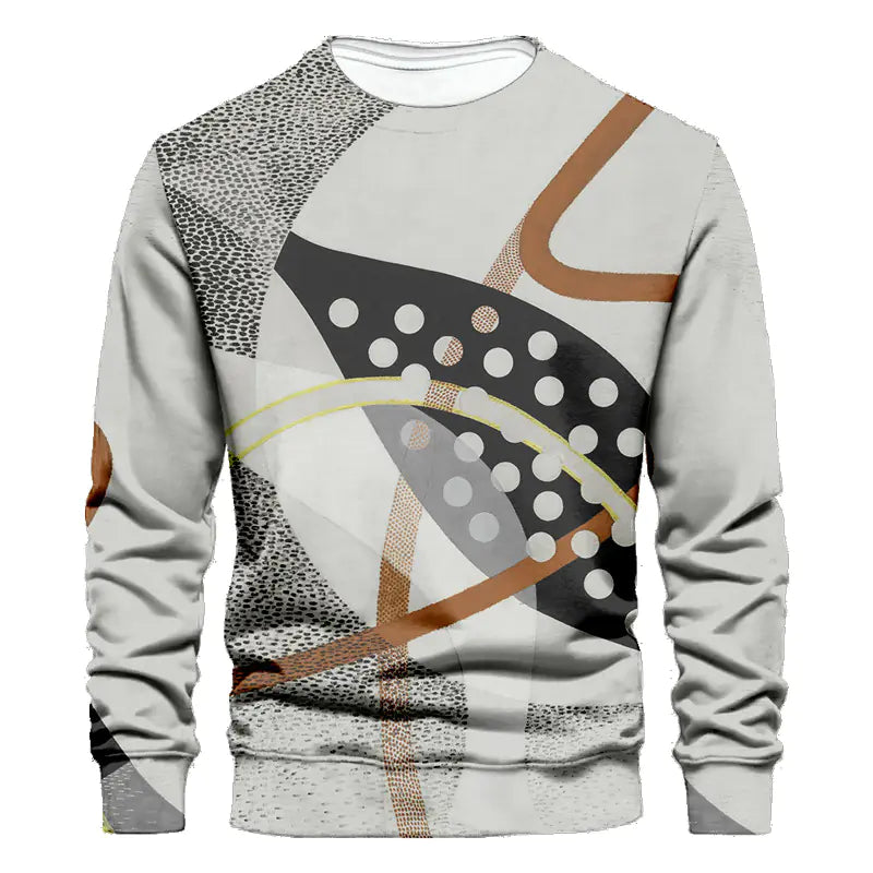 Printed Long Sleeve Casual Sweater for Unique Style