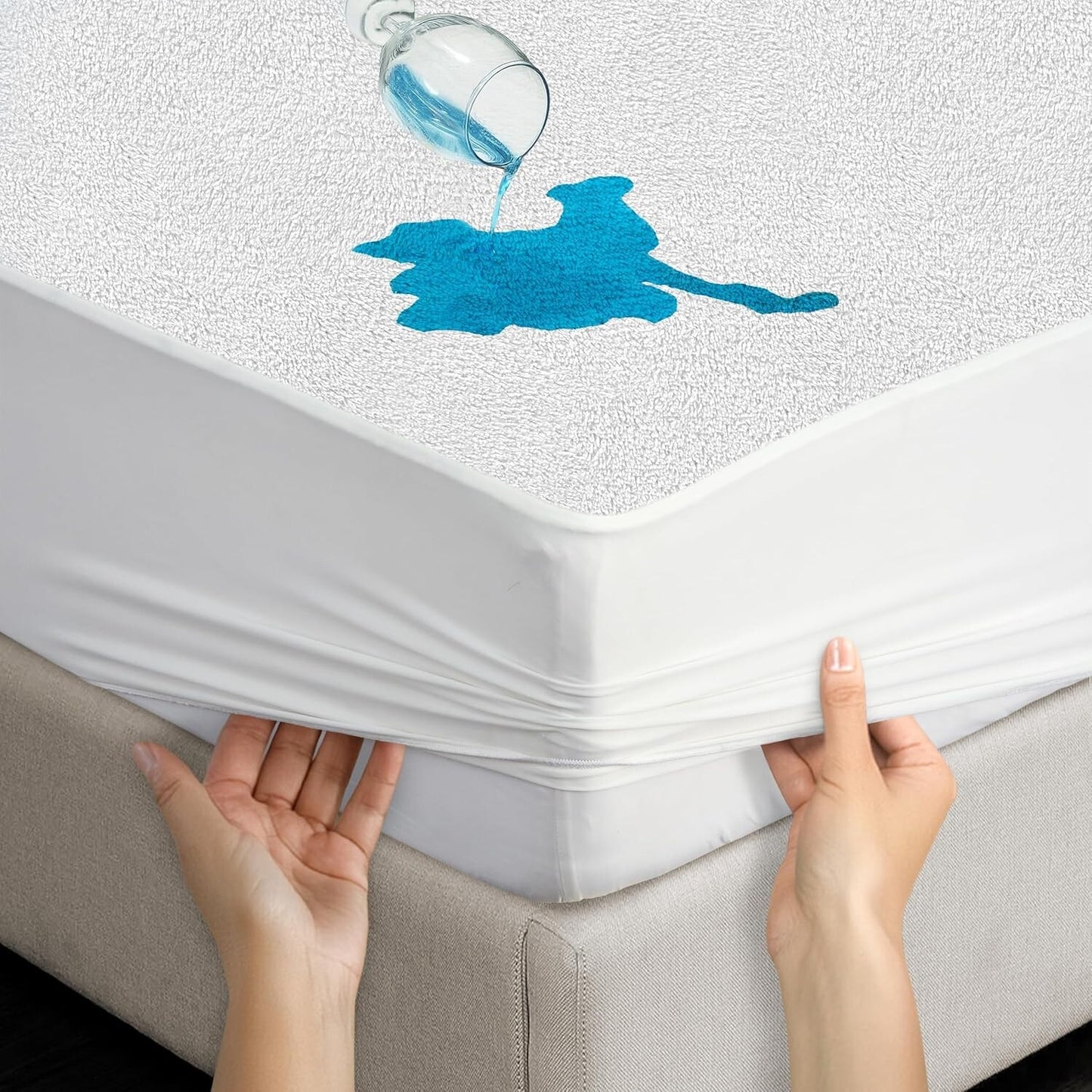 WATERPROOF TERRY TOWEL MATTRESS PROTECTOR DOUBLE FITTED BED COVERS SHEET SINGLE