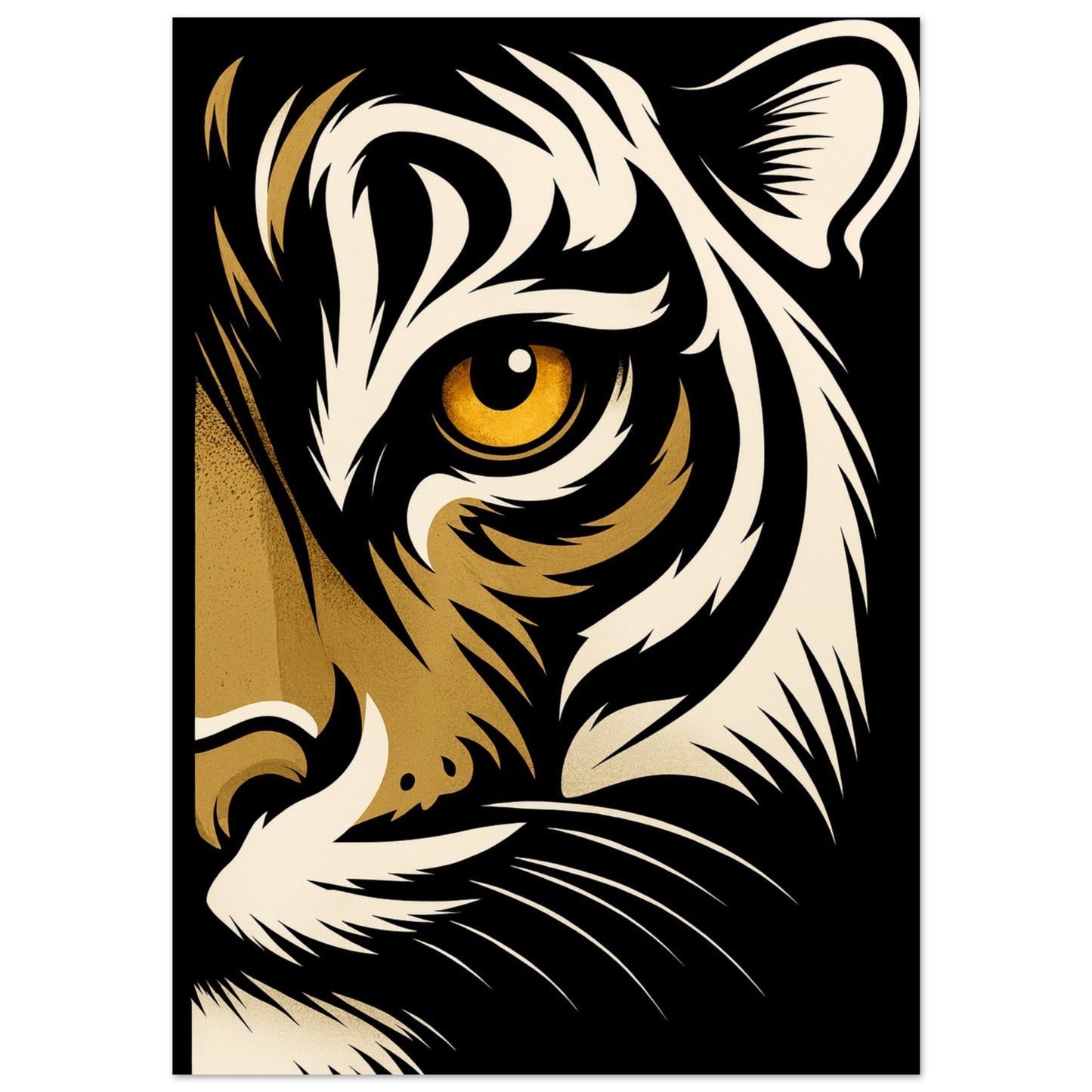 Lion Eye Wall Art - Bold Animal Portrait Poster - Modern Wildlife Decor