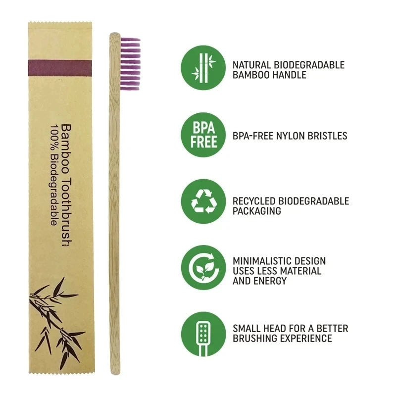 plastic free biodegradable toothbrush set with charcoal tips