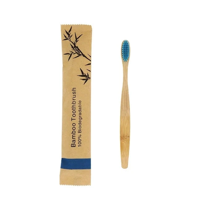 eco bamboo toothbrush set biodegradable soft bristle 10pcs