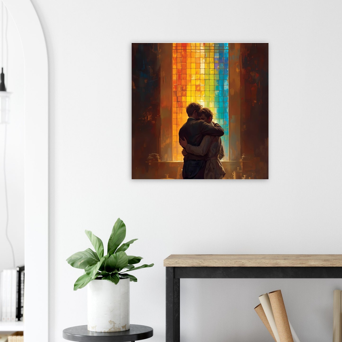 Rainbow Window Poster – Love and Unity Art Print - Vibrant Wall Decor