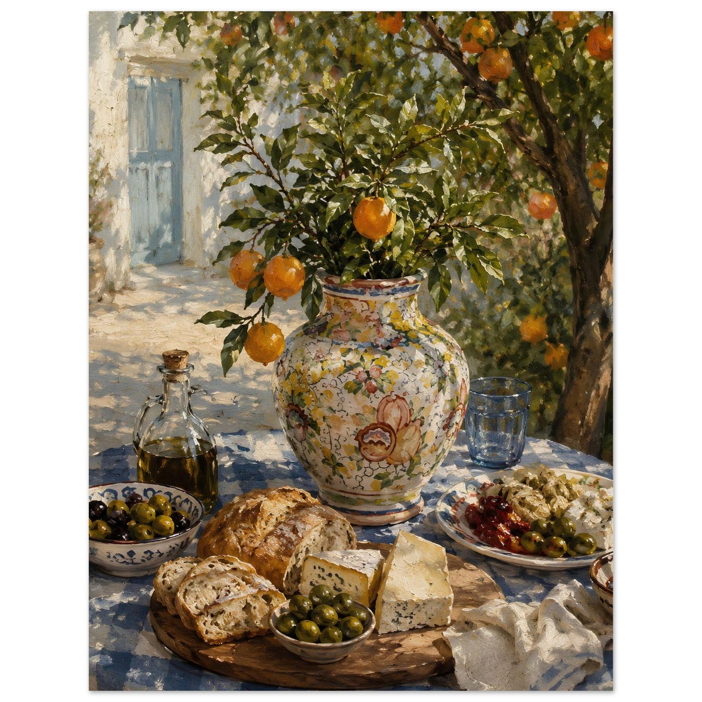 Italian countryside still life poster