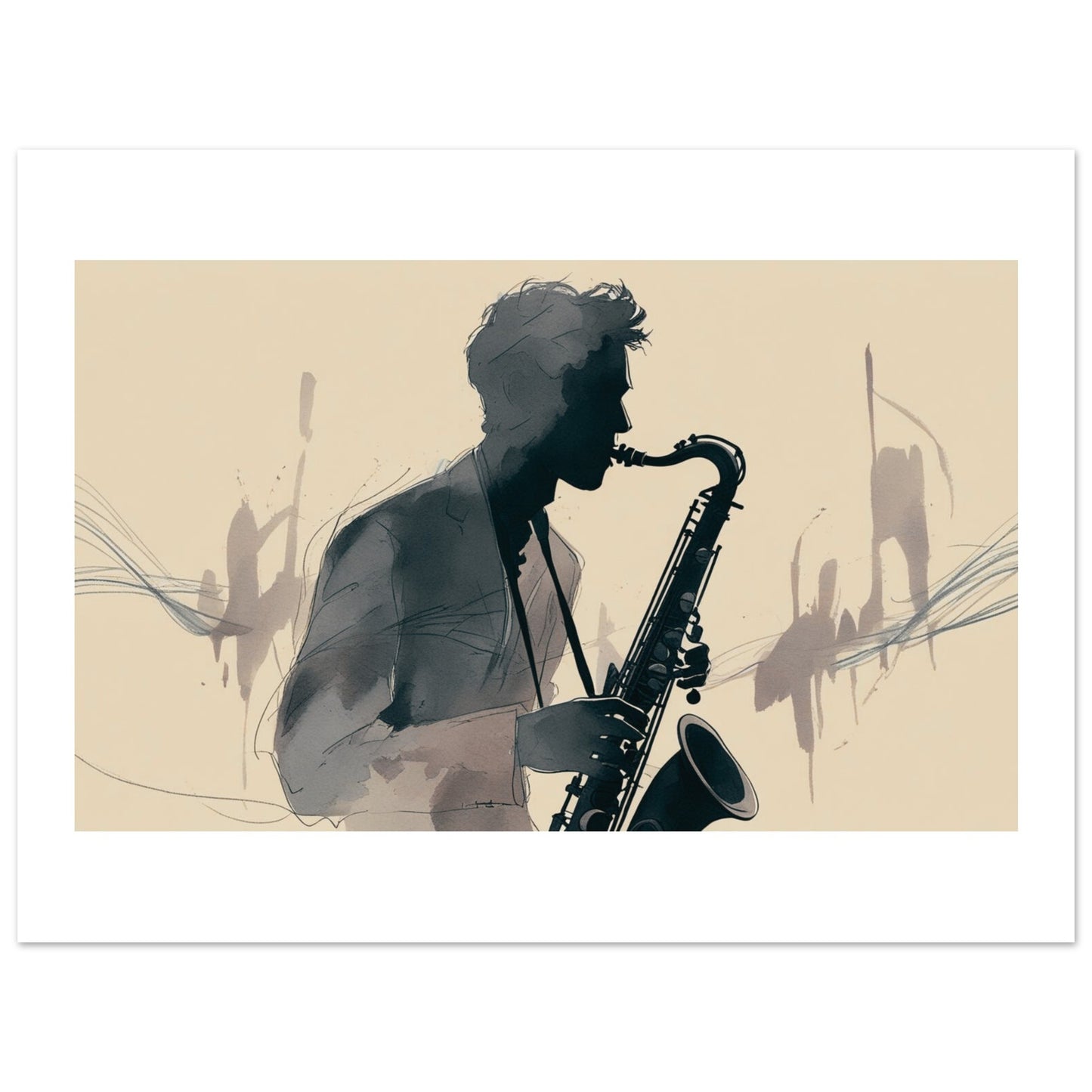 Saxophone Player Wall Art | Abstract Jazz Poster