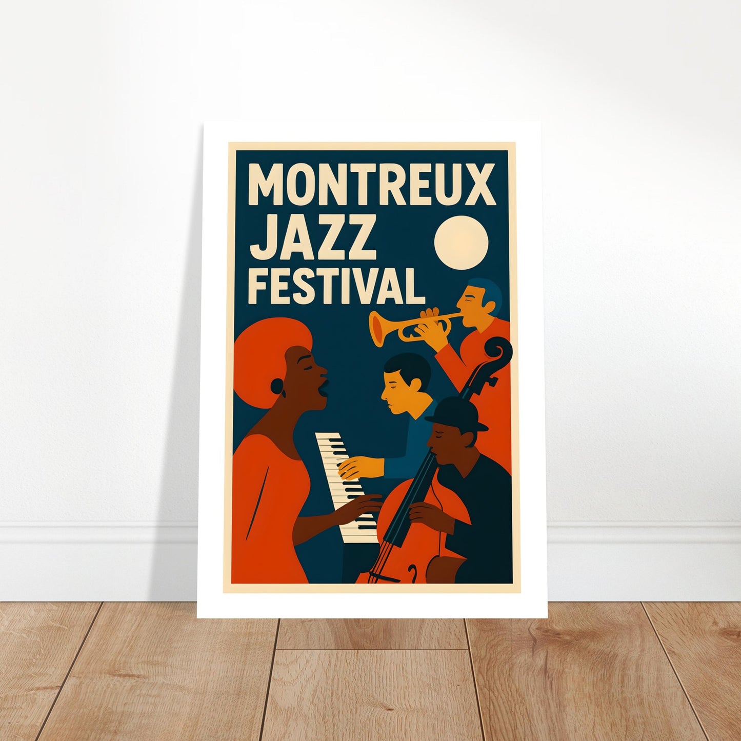Montreux Jazz Festival Poster – Retro Music Wall Art – Vintage Jazz Print – Bold Mid Century Modern Home Decor for Musicians